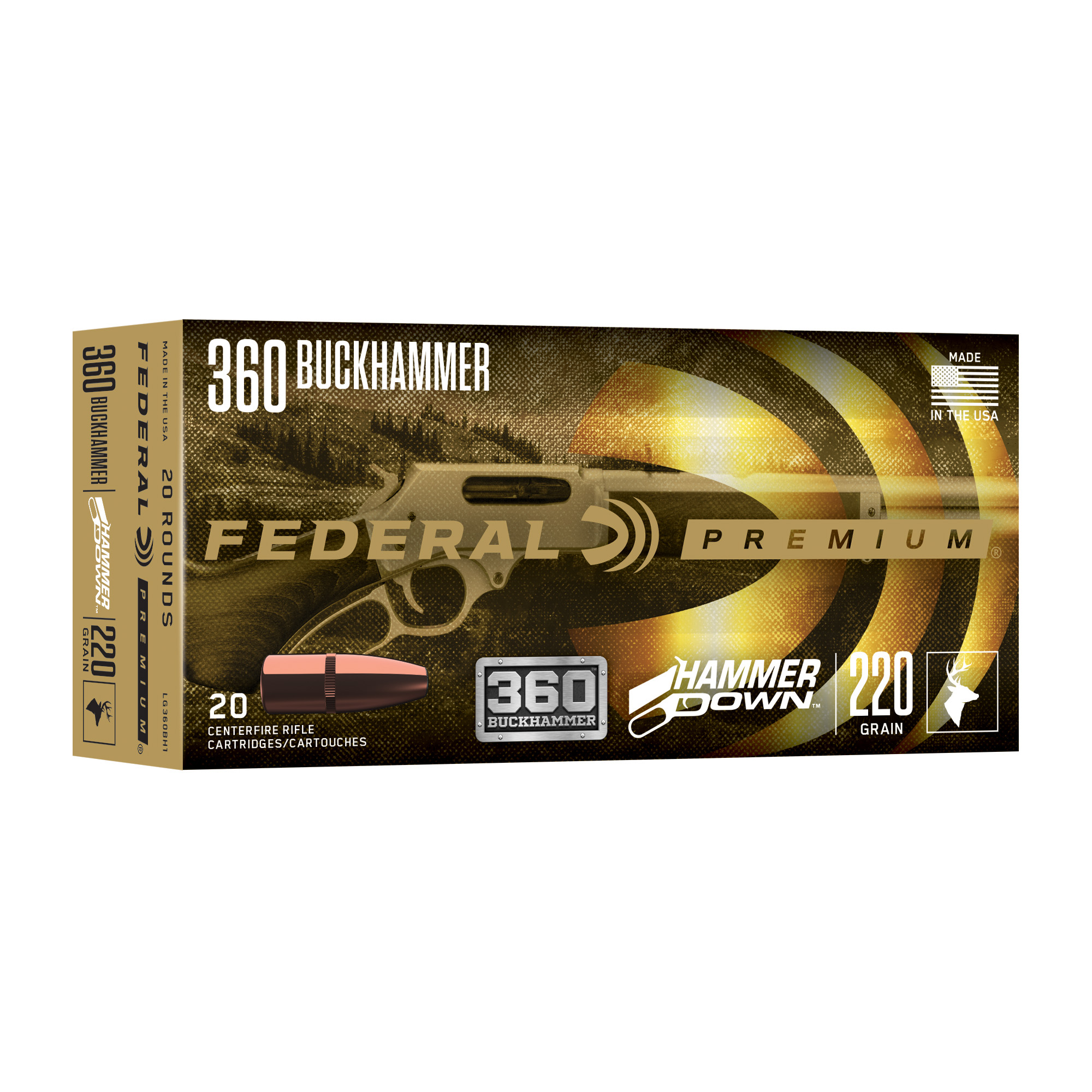 Federal  360 Buckhammer LG360BH1 Premium HammerDown Soft Point SP 220 Grain 2000 FPS
