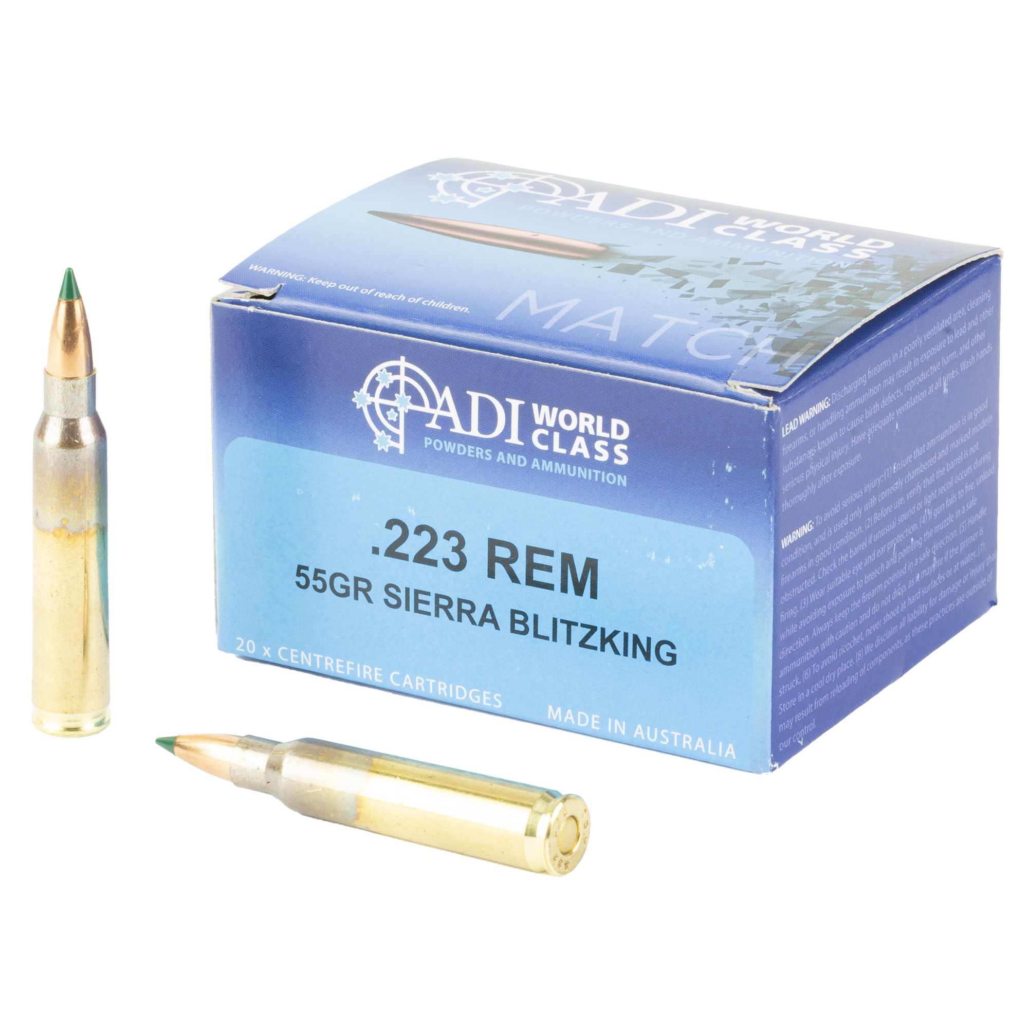 ADI Match .223 Remington 55 Gr PolyTip Match .223 Remington 55 Gr PolyTip Ammo
