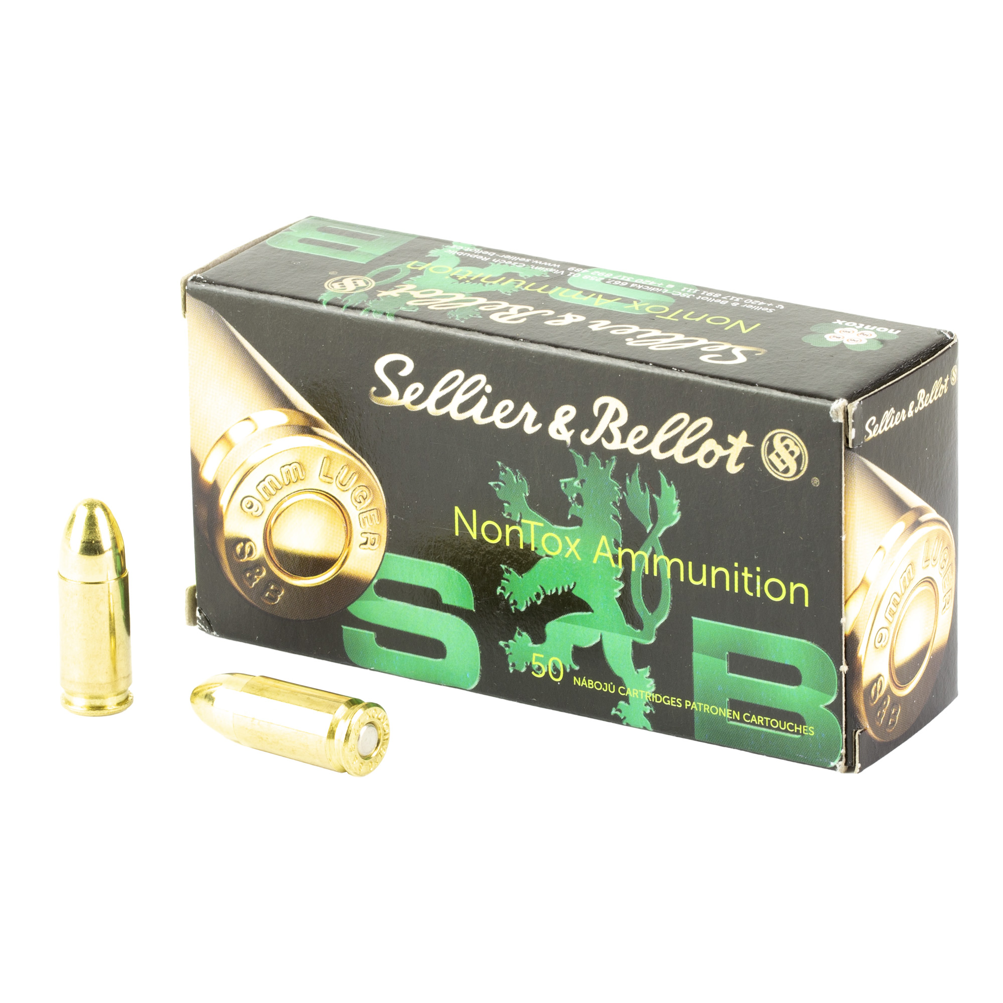 Sellier And Bellot NonTox 9mm Luger / Parabellum 124 Gr FMJ lier And Bellot NonTox 9mm Luger / Parabellum 124 Gr FMJ Ammo