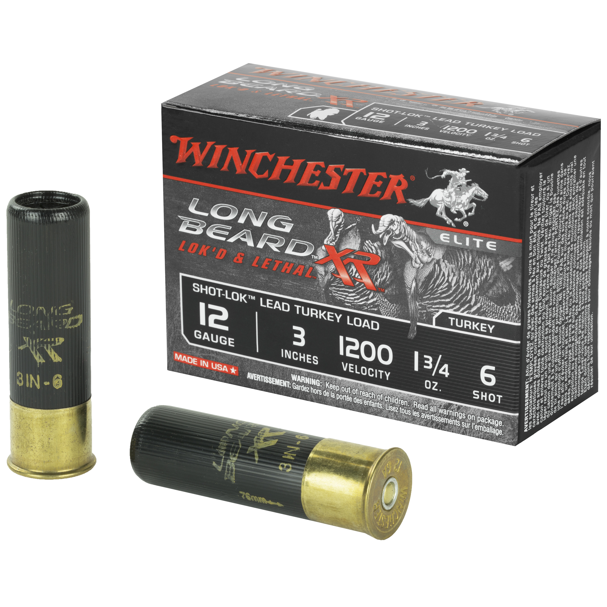 chester 12 Gauge STLB1236 Long Beard XR Shot-Lok 3 1-3/4oz 6 Shot Ammo