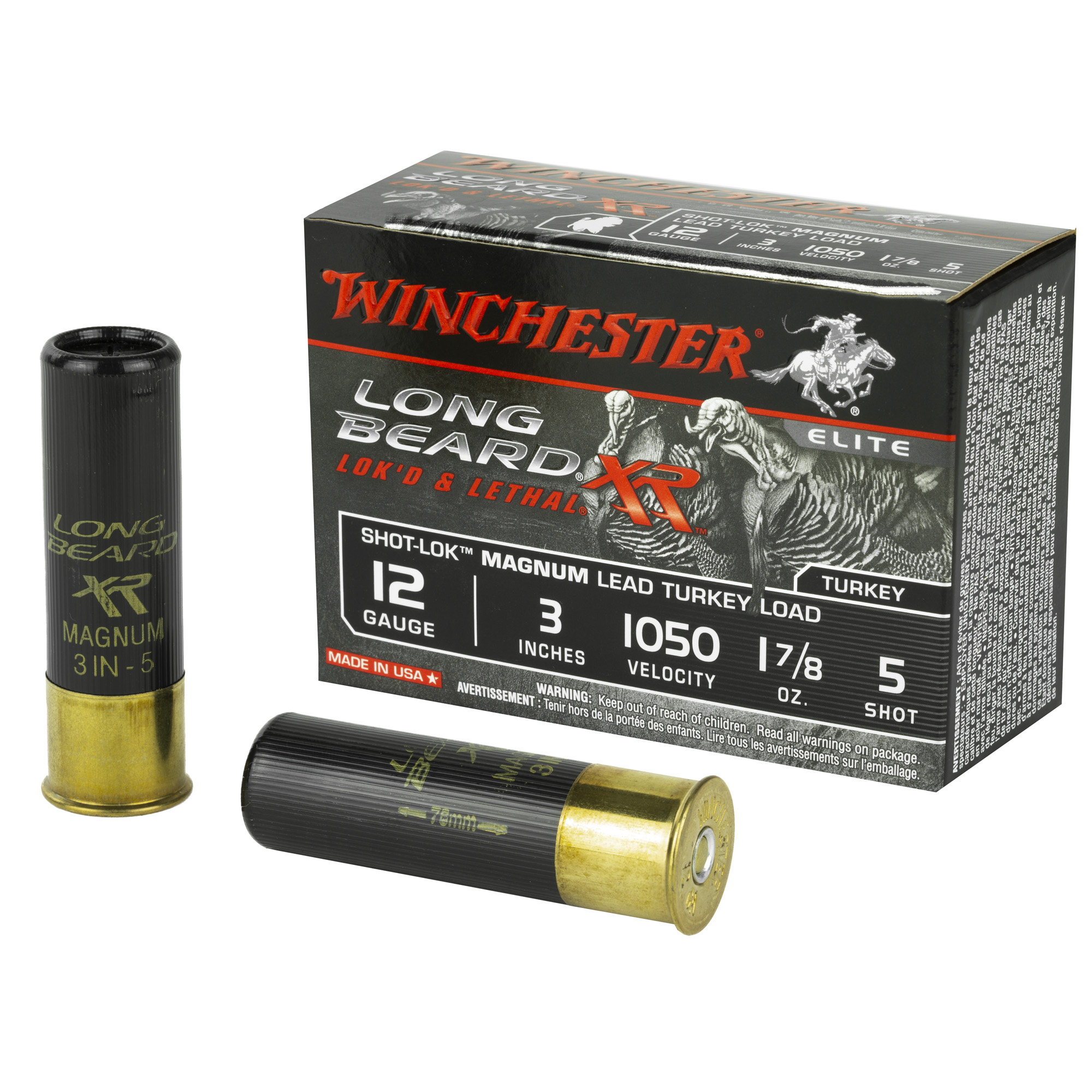 Winchester Long Beard XR Shot-Lok Magnum Turkey #5 12 Gauge 1-3/4 Oz 3 In 1050 FPS chester Long Beard XR Shot-Lok Magnum Turkey #5 12 Gauge 1-3/4 Oz 3 In 1050 FPS Ammo
