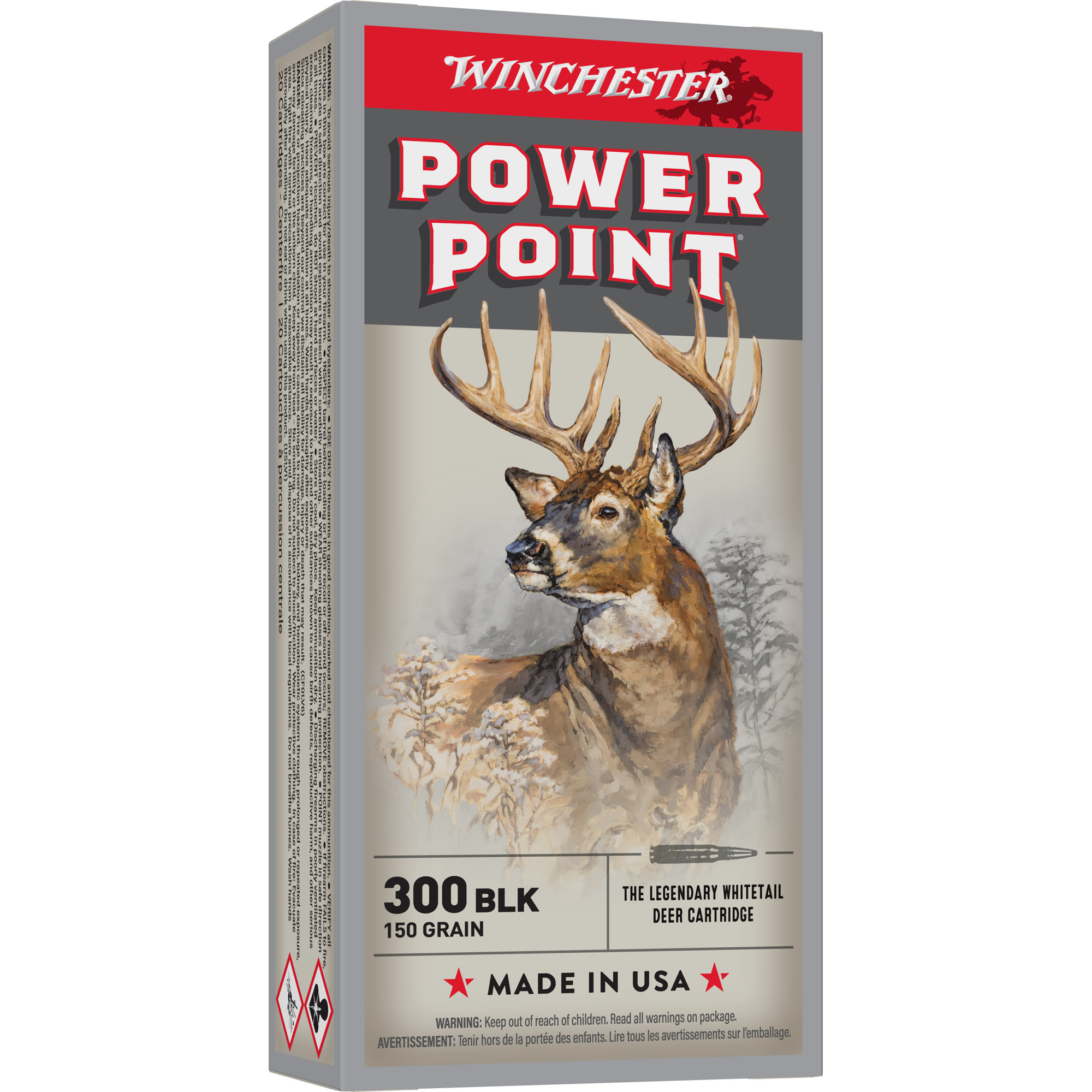 Winchester .300 AAC Blackout X300BLK Power Point Jacketed Soft Point JSP 150 Grain 1890 FPS chester .300 AAC Blackout X300BLK Power Point Jacketed Soft Point JSP 150 Grain 1890 FPS Ammo
