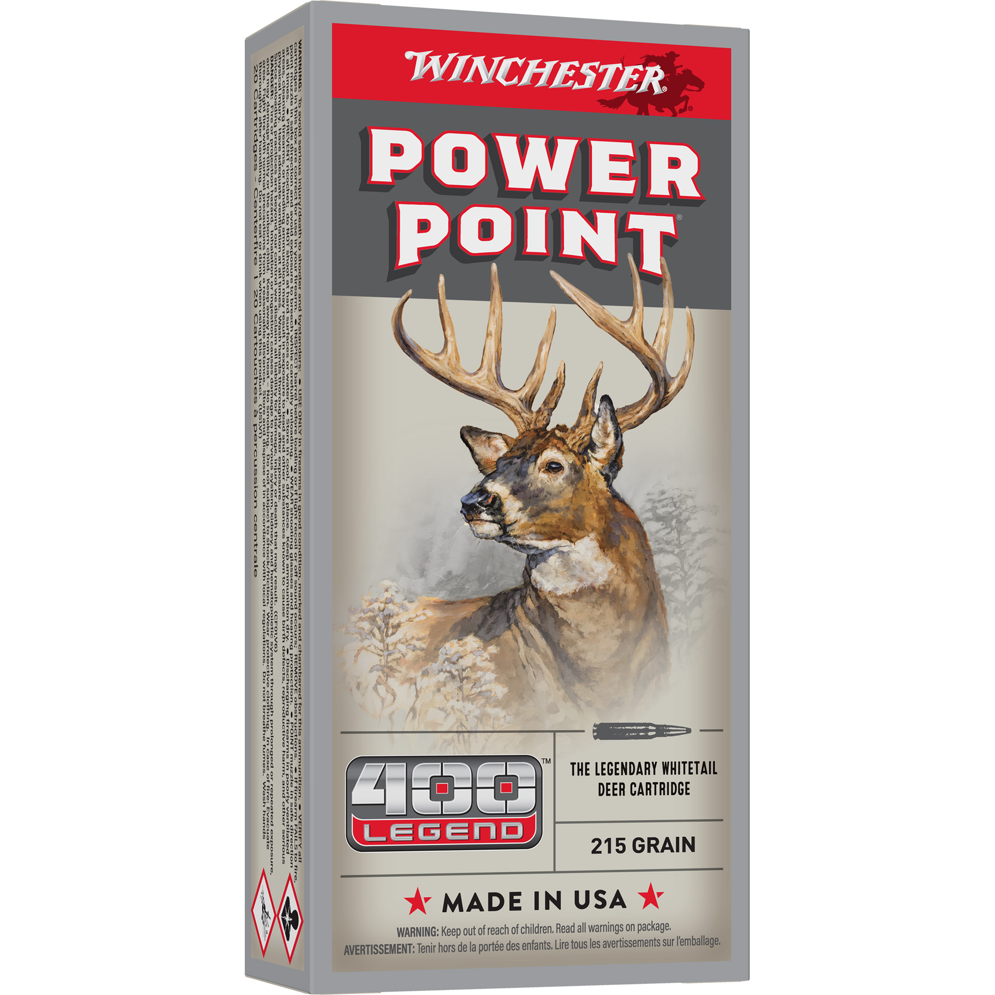Winchester  400 Legend X4001 Power-Point Jacketed Soft Point JSP 215 Grain 2250 FPS